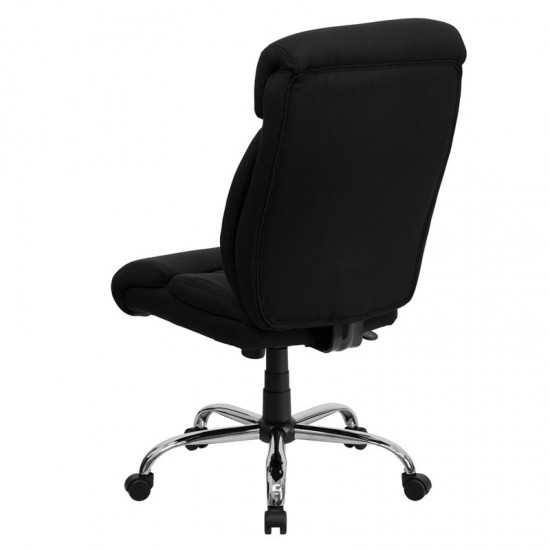 Big & Tall 400 lb. Rated Black Fabric Executive Ergonomic Office Chair and Chrome Base