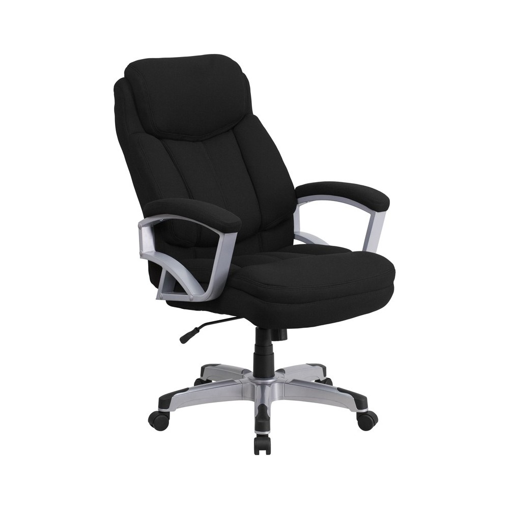 Big & Tall 500 lb. Rated Black Fabric Executive Swivel Ergonomic Office Chair with Arms