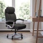 Big & Tall 500 lb. Rated Black Fabric Executive Swivel Ergonomic Office Chair with Arms