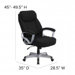 Big & Tall 500 lb. Rated Black Fabric Executive Swivel Ergonomic Office Chair with Arms