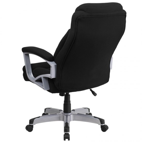 Big & Tall 500 lb. Rated Black Fabric Executive Swivel Ergonomic Office Chair with Arms