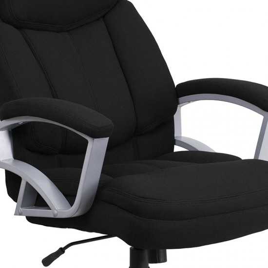 Big & Tall 500 lb. Rated Black Fabric Executive Swivel Ergonomic Office Chair with Arms