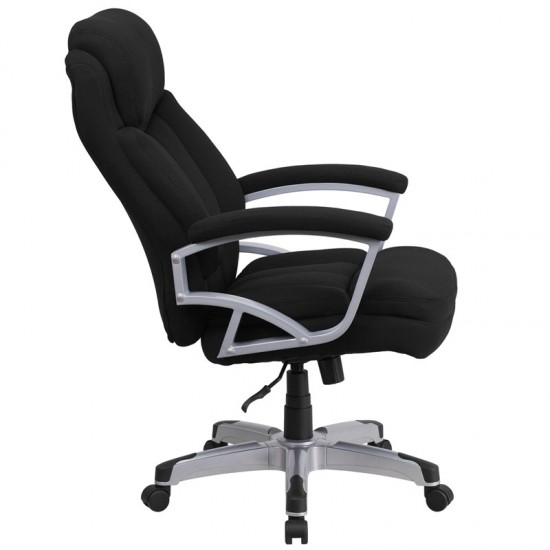 Big & Tall 500 lb. Rated Black Fabric Executive Swivel Ergonomic Office Chair with Arms