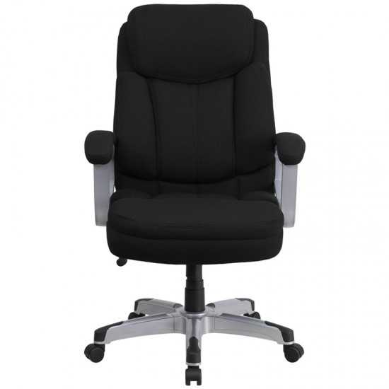 Big & Tall 500 lb. Rated Black Fabric Executive Swivel Ergonomic Office Chair with Arms