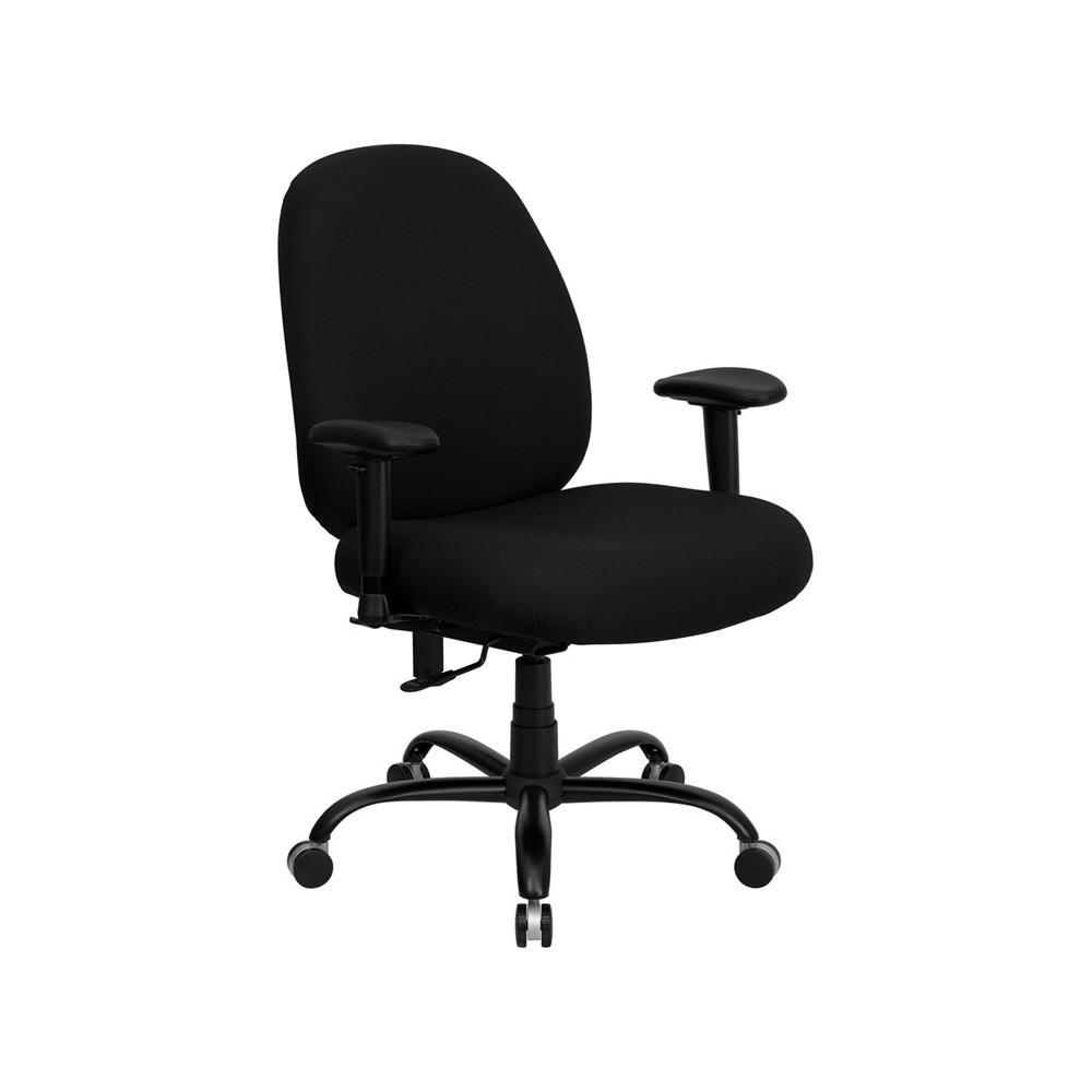 Big & Tall 400 lb. Rated Black Fabric Executive Ergonomic Office Chair with Adjustable Back and Arms