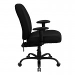 Big & Tall 400 lb. Rated Black Fabric Executive Ergonomic Office Chair with Adjustable Back and Arms