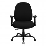 Big & Tall 400 lb. Rated Black Fabric Executive Ergonomic Office Chair with Adjustable Back and Arms