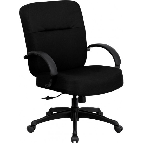 Big & Tall 400 lb. Rated Black Fabric Executive Swivel Ergonomic Office Chair with Arms