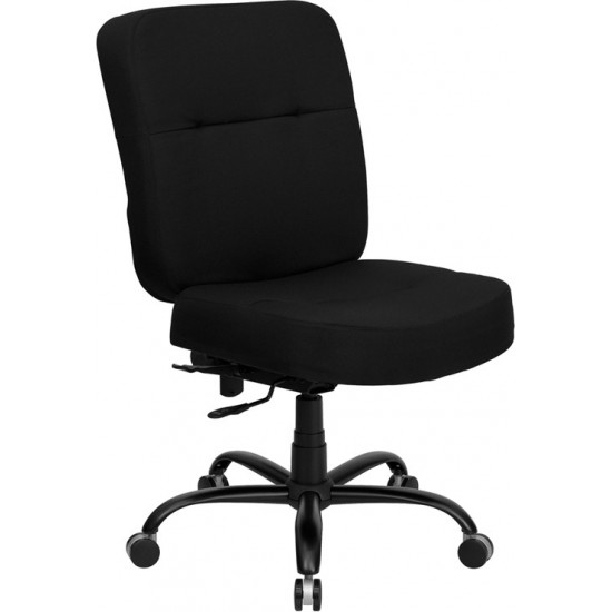 Big & Tall 400 lb. Rated Black Fabric Executive Swivel Ergonomic Office Chair with Rectangular Back