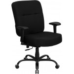 Big & Tall 400 lb. Rated Black Fabric Rectangular Back Ergonomic Office Chair with Arms
