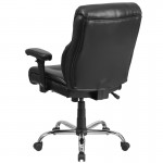 Big & Tall 400 lb. Rated Black LeatherSoft Ergonomic Task Office Chair with Clean Line Stitching and Arms