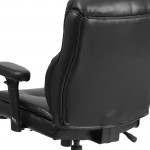 Big & Tall 400 lb. Rated Black LeatherSoft Ergonomic Task Office Chair with Clean Line Stitching and Arms