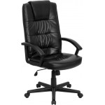 High Back Black LeatherSoft Executive Swivel Office Chair with Arms