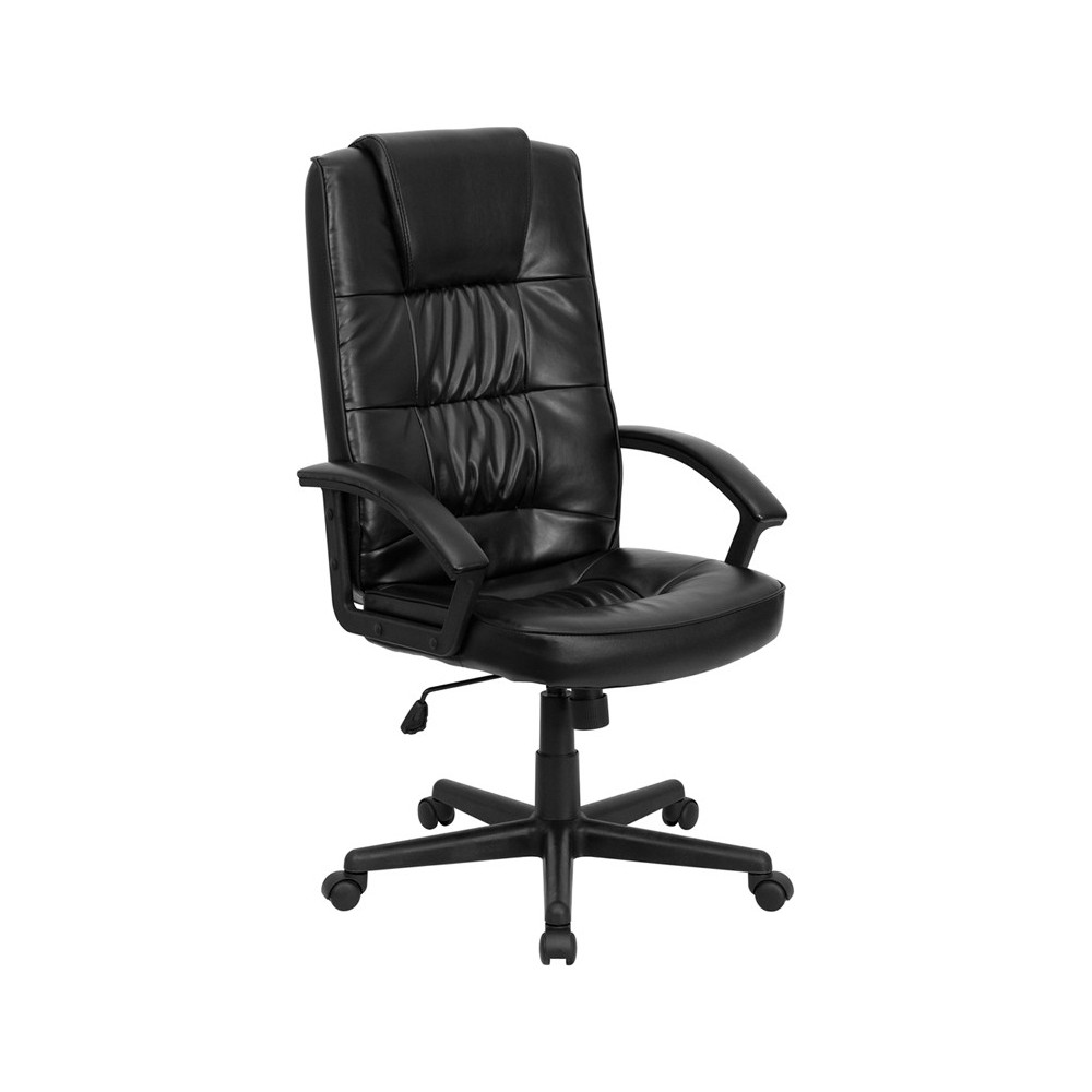 High Back Black LeatherSoft Executive Swivel Office Chair with Arms