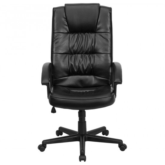 High Back Black LeatherSoft Executive Swivel Office Chair with Arms