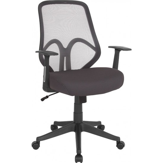 Salerno Series High Back Dark Gray Mesh Office Chair with Arms