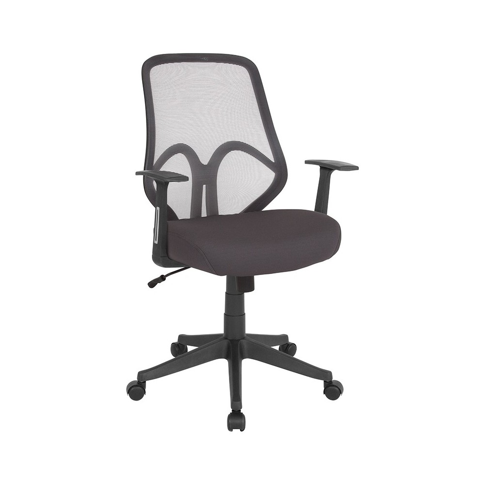 Salerno Series High Back Dark Gray Mesh Office Chair with Arms