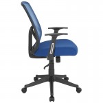 Salerno Series High Back Navy Mesh Office Chair with Arms