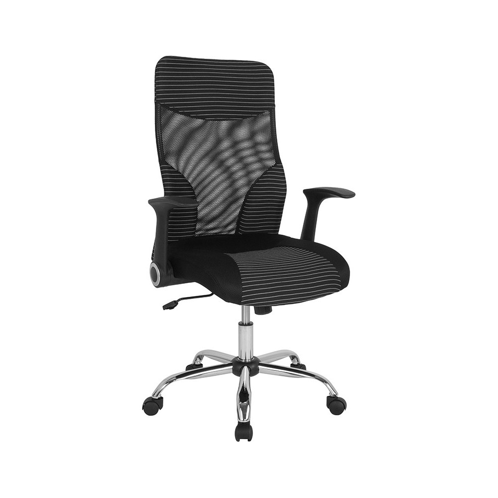 Milford High Back Ergonomic Office Chair with Contemporary Mesh Design in Black and White