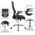 Milford High Back Ergonomic Office Chair with Contemporary Mesh Design in Black and White