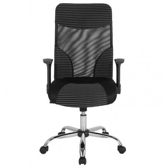 Milford High Back Ergonomic Office Chair with Contemporary Mesh Design in Black and White