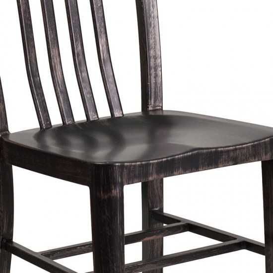 Phineas metal slat back side online chair