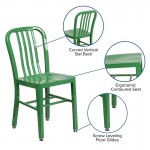 Commercial Grade Green Metal Indoor-Outdoor Chair