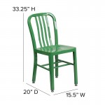 Commercial Grade Green Metal Indoor-Outdoor Chair