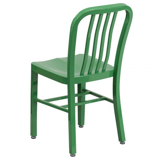 Commercial Grade Green Metal Indoor-Outdoor Chair