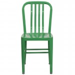 Commercial Grade Green Metal Indoor-Outdoor Chair