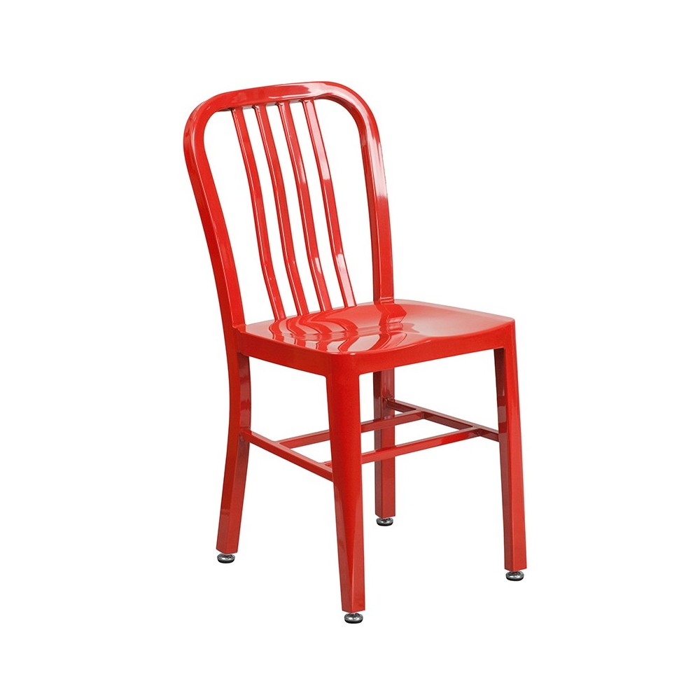 Commercial Grade Red Metal Indoor-Outdoor Chair