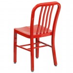 Commercial Grade Red Metal Indoor-Outdoor Chair