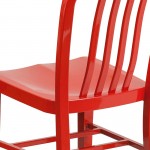 Commercial Grade Red Metal Indoor-Outdoor Chair