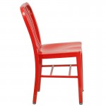 Commercial Grade Red Metal Indoor-Outdoor Chair