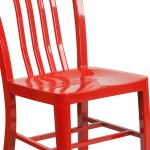 Commercial Grade Red Metal Indoor-Outdoor Chair