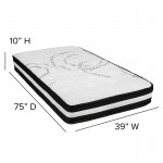 Capri Comfortable Sleep Twin 10 Inch CertiPUR-US Certified Foam Pocket Spring Mattress & 3 inch Gel Memory Foam Topper Bundle