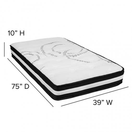 Capri Comfortable Sleep Twin 10 Inch CertiPUR-US Certified Foam Pocket Spring Mattress & 3 inch Gel Memory Foam Topper Bundle