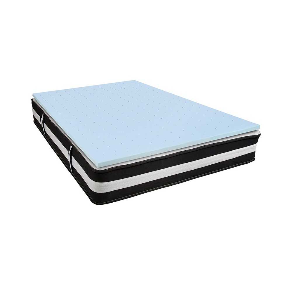 Capri Comfortable Sleep Queen 12 Inch CertiPUR-US Certified Foam Pocket Spring Mattress & 2 inch Gel Memory Foam Topper Bundl Capri Comfortable Sleep Queen 12 Inch CertiPUR-US Certified Foam Pocket Spring Mattress & 2 inch Gel Memory Foam Topper Bundl