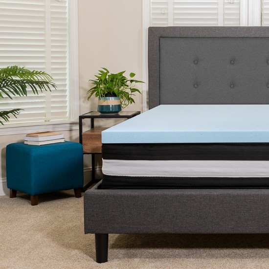 Capri Comfortable Sleep Queen 12 Inch CertiPUR-US Certified Foam Pocket Spring Mattress & 2 inch Gel Memory Foam Topper Bundl