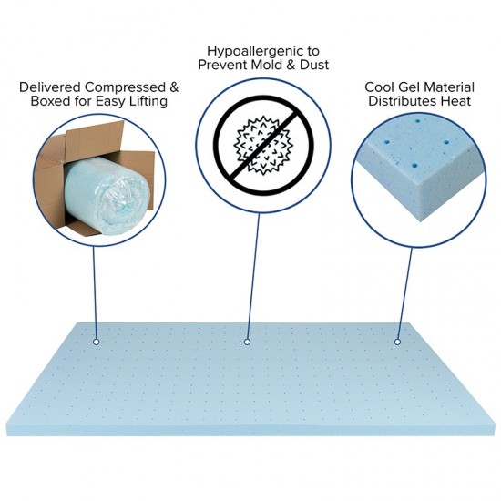 Capri Comfortable Sleep Queen 12 Inch CertiPUR-US Certified Foam Pocket Spring Mattress & 2 inch Gel Memory Foam Topper Bundl
