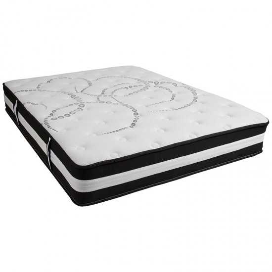Capri Comfortable Sleep Queen 12 Inch CertiPUR-US Certified Foam Pocket Spring Mattress & 2 inch Gel Memory Foam Topper Bundl