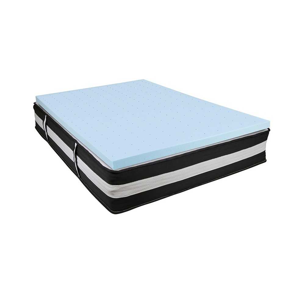 Capri Comfortable Sleep Full 12 Inch CertiPUR-US Certified Foam Pocket Spring Mattress & 3 inch Gel Memory Foam Topper Bundle