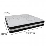 Capri Comfortable Sleep King 12 Inch CertiPUR-US Certified Foam Pocket Spring Mattress & 3 inch Gel Memory Foam Topper Bundle