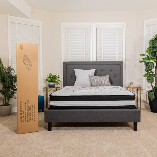 Capri Comfortable Sleep 12 Inch CertiPUR-US Certified Foam and Pocket Spring Mattress, Full Mattress in a Box
