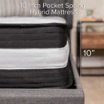 Capri Comfortable Sleep 10 Inch CertiPUR-US Certified Foam and Pocket Spring Mattress, Full Mattress in a Box