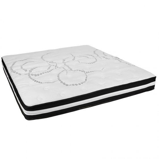 Capri Comfortable Sleep 10 Inch CertiPUR-US Certified Foam and Pocket Spring Mattress, King Mattress in a Box