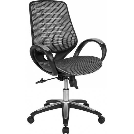 Newton Mid-Back Ergonomic Office Chair with Contemporary Mesh Design in Gray