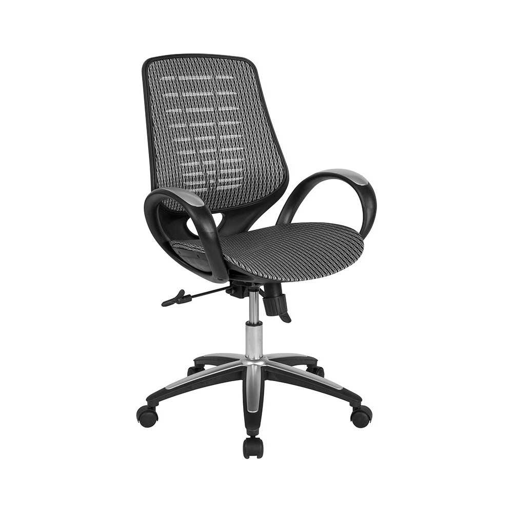 Newton Mid-Back Ergonomic Office Chair with Contemporary Mesh Design in Gray