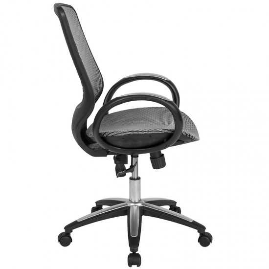 Newton Mid-Back Ergonomic Office Chair with Contemporary Mesh Design in Gray