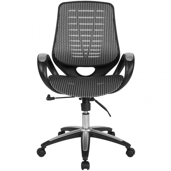 Newton Mid-Back Ergonomic Office Chair with Contemporary Mesh Design in Gray